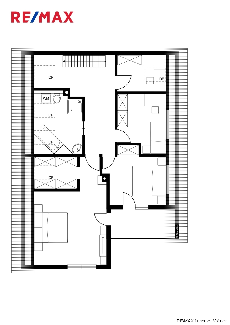1.OG Grundriss Doppelhaush�lfte Oberschlei�heim