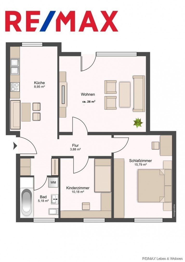3 Zimmerwohnung Dachau Etagenwohnung NEUES ANGEBOT Vermietete 3 Zimmer ETW mit Balkon - Kellerraum und Garage zu verkaufen.